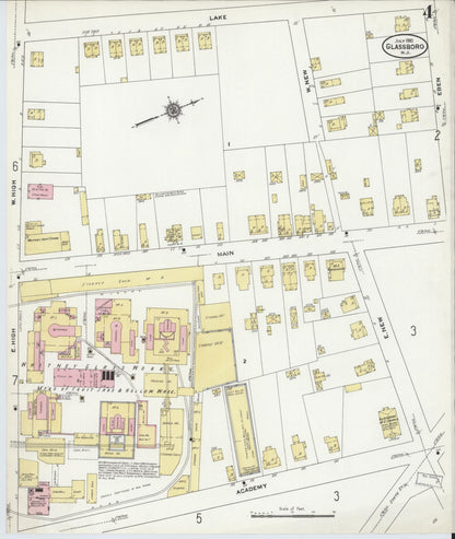 Sanborn Fire Insurance Map from Glassboro, Gloucester County, New Jersey (1910), Sheet #0004 - Complete Map Set gallery image, historic Sanborn map, vintage wall art, New Jersey New Jersey