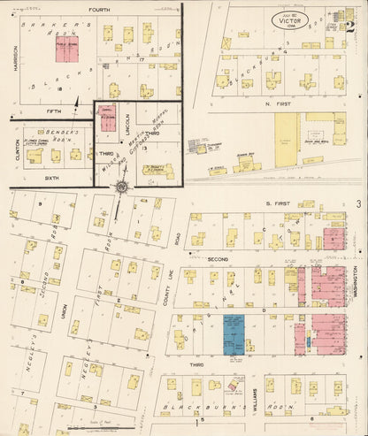 Sanborn Fire Insurance Map from Victor, Iowa County, Iowa (1922), Sheet #0002 - Historic Sanborn Fire Insurance Map Print