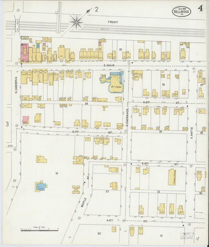 Sanborn Fire Insurance Map from Bellwood, Blair County, Pennsylvania (1899), Sheet #0004 - Complete Map Set gallery image, historic Sanborn map, vintage wall art, Pennsylvania Pennsylvania