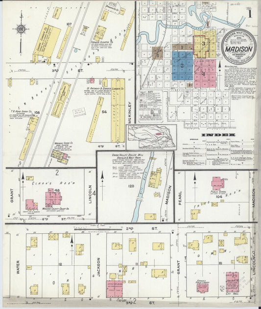 Sanborn Fire Insurance Map from Madison, Madison County, Nebraska (1921), Sheet #0001 - Complete Map Set gallery image, historic Sanborn map, vintage wall art, Nebraska Nebraska