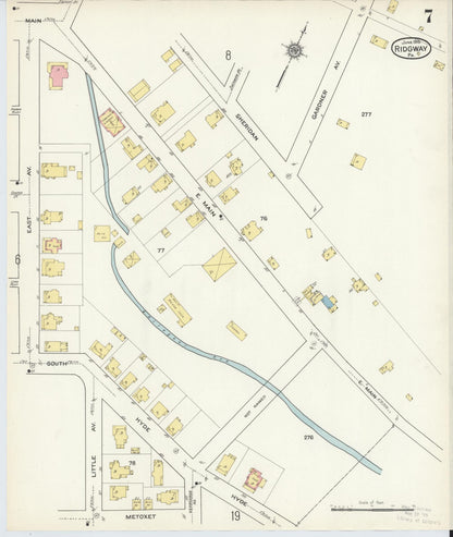 Sanborn Fire Insurance Map from Ridgway, Elk County, Pennsylvania (1915), Sheet #0007 - Complete Map Set gallery image, historic Sanborn map, vintage wall art, Pennsylvania Pennsylvania