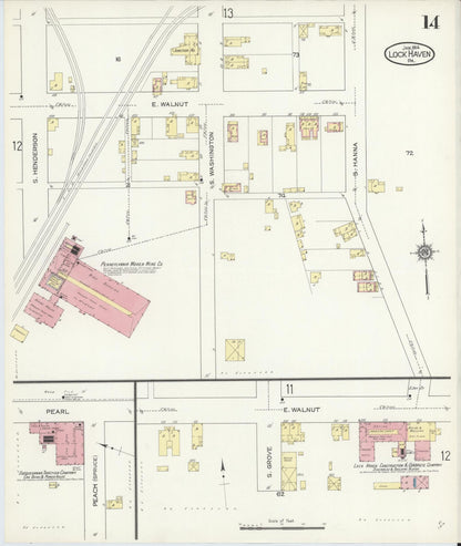 Sanborn Fire Insurance Map from Lock Haven, Clinton County, Pennsylvania (1914), Sheet #0014 - Complete Map Set gallery image, historic Sanborn map, vintage wall art, Pennsylvania Pennsylvania