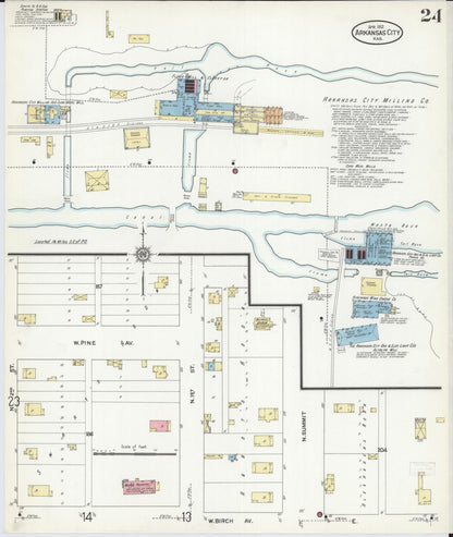 Sanborn Fire Insurance Map from Arkansas City, Cowley County, Kansas (1912), Sheet #0024 - Complete Map Set gallery image, historic Sanborn map, vintage wall art, Arkansas Arkansas