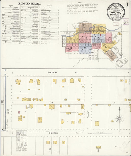 Sanborn Fire Insurance Map from Dillon, Beaverhead County, Montana. (1905) – Historic Sanborn Fire Insurance Map Print