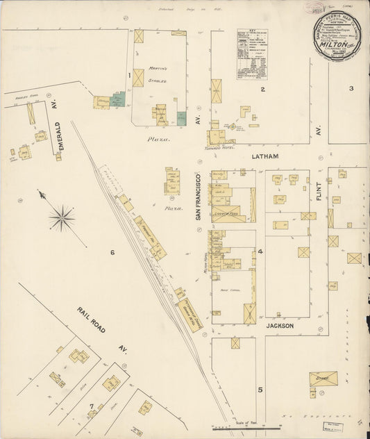 Sanborn Fire Insurance Map from Milton, Calaveras County, California (1890), Sheet #0001 - Historic Sanborn Fire Insurance Map Print, vintage old map wall art, antique decor, genealogy gift, California California map