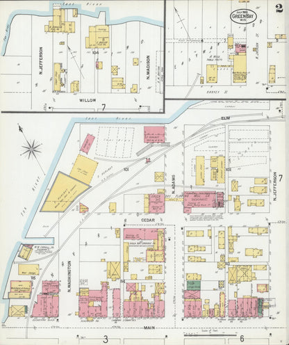 Sanborn Fire Insurance Map from Green Bay, Brown County, Wisconsin (1900), Sheet #0002 - Complete Map Set gallery image, historic Sanborn map, vintage wall art, Wisconsin Wisconsin