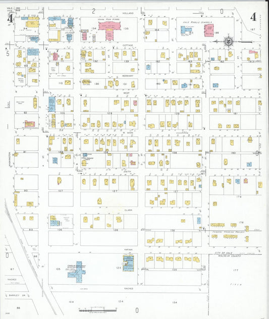 Sanborn Fire Insurance Map from Vale, Malheur County, Oregon (1949), Sheet #0004 - Historic Sanborn Fire Insurance Map Print, vintage old map wall art, antique decor, genealogy gift, Oregon Oregon map