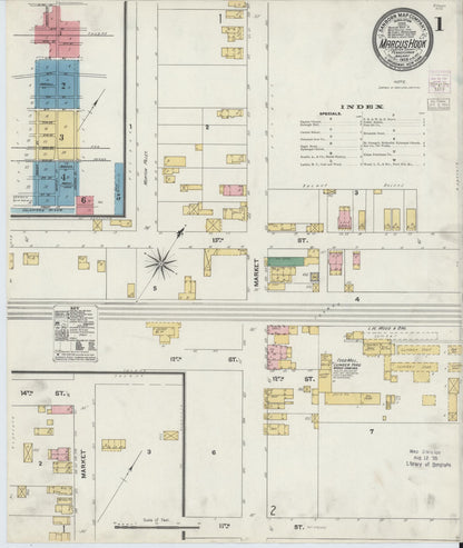 Sanborn Fire Insurance Map from Marcus Hook, Chester County, Pennsylvania (1905), Sheet #0001 - Complete Map Set gallery image, historic Sanborn map, vintage wall art, Pennsylvania Pennsylvania