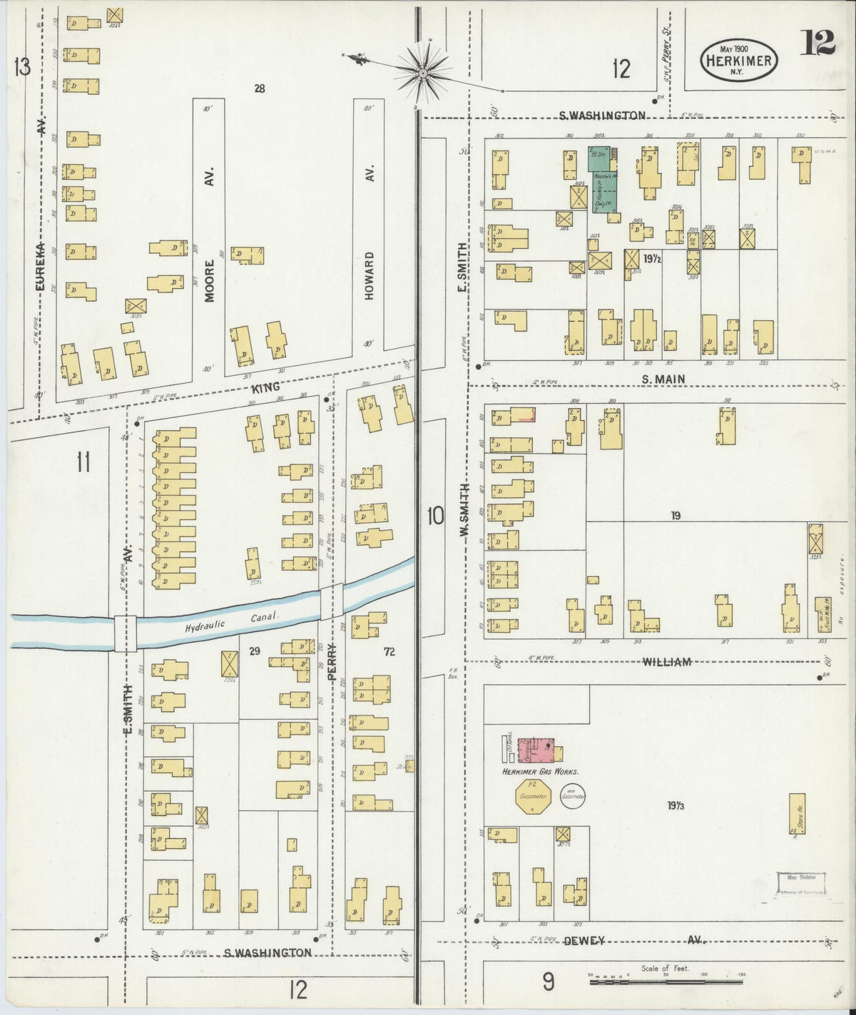 Sanborn Fire Insurance Map from Herkimer, Herkimer County, New York (1900), Sheet #0012 - Complete Map Set gallery image, historic Sanborn map, vintage wall art, New York New York
