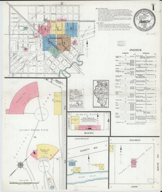 Sanborn Fire Insurance Map from Amboy, Lee County, Illinois. (1918) – Map View