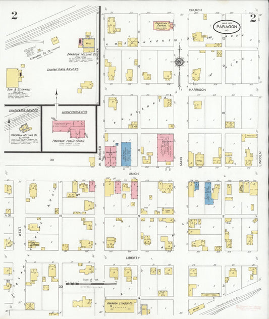 Sanborn Fire Insurance Map from Paragon, Morgan County, Indiana (1929), Sheet #0002 - Historic Sanborn Fire Insurance Map Print, vintage old map wall art, antique decor, genealogy gift, Indiana Indiana map