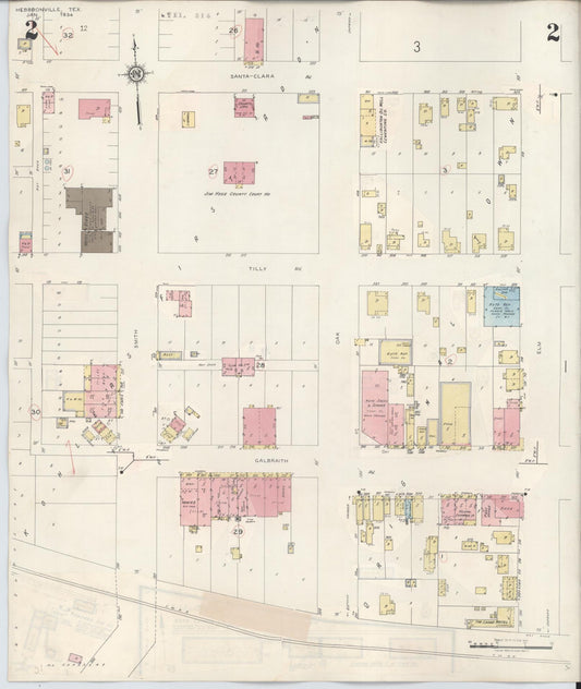 Sanborn Fire Insurance Map from Hebbronville, Jim Hogg County, Texas (1943), Sheet #0002 - Historic Sanborn Fire Insurance Map Print, vintage old map wall art, antique decor, genealogy gift, Texas Texas map