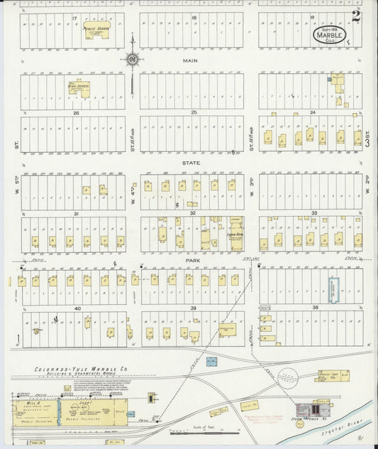 Sanborn Fire Insurance Map from Marble, Gunnison County, Colorado (1914), Sheet #0002 - Historic Sanborn Fire Insurance Map Print, vintage old map wall art, antique decor, genealogy gift, Colorado Colorado map