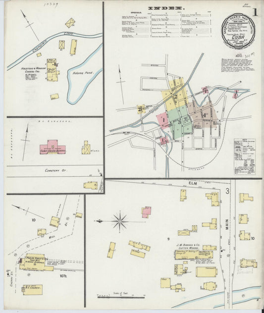Sanborn Fire Insurance Map from Cuba, Allegany County, New York (1897), Sheet #0001 - Historic Sanborn Fire Insurance Map Print, vintage old map wall art, antique decor, genealogy gift, New York New York map