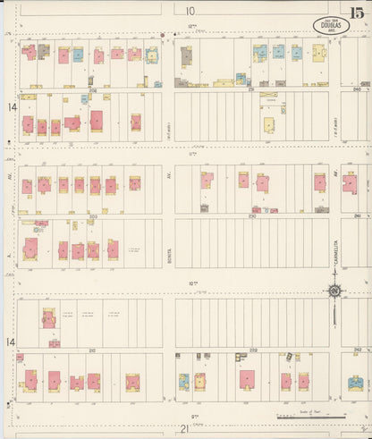 Sanborn Fire Insurance Map from Douglas, Cochise County, Arizona (1914), Sheet #0015 - Complete Map Set gallery image, historic Sanborn map, vintage wall art, Arizona Arizona