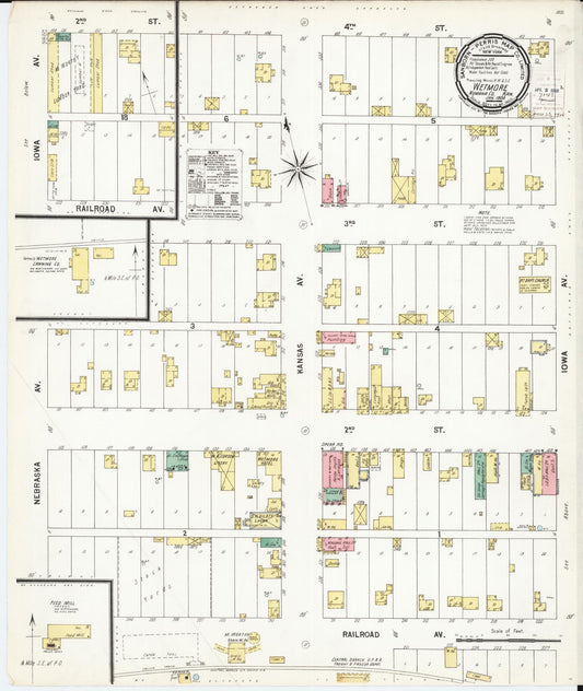 Sanborn Fire Insurance Map from Wetmore, Nemaha County, Kansas (1900), Sheet #0001 - Historic Sanborn Fire Insurance Map Print, vintage old map wall art, antique decor, genealogy gift, Kansas Kansas map