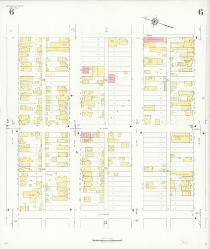 Sanborn Fire Insurance Map from Leadville, Lake County, Colorado (1937), Sheet #0006 - Complete Map Set gallery image, historic Sanborn map, vintage wall art, Colorado Colorado
