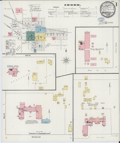 Sanborn Fire Insurance Map from Knoxville, Knox County, Illinois (1894), Sheet #0001 - Complete Map Set gallery image, historic Sanborn map, vintage wall art, Illinois Illinois