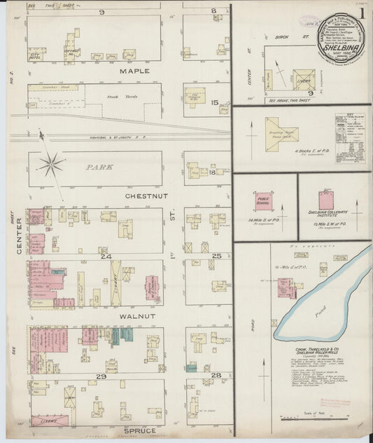 Sanborn Fire Insurance Map from Shelbina, Shelby County, Missouri. (1886) – Historic Sanborn Fire Insurance Map Print