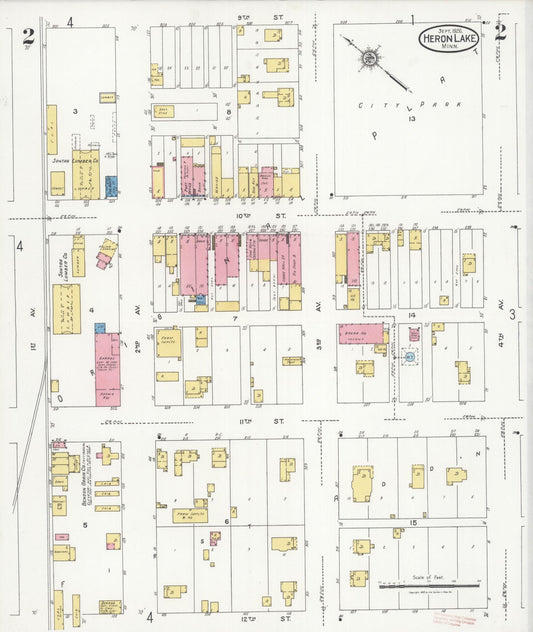 Sanborn Fire Insurance Map from Heron Lake, Jackson County, Minnesota (1926), Sheet #0002 - Historic Sanborn Fire Insurance Map Print, vintage old map wall art, antique decor, genealogy gift, Minnesota Minnesota map