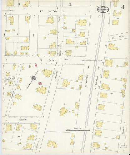 Sanborn Fire Insurance Map from Eastman, Dodge County, Georgia (1913), Sheet #0004 - Complete Map Set gallery image, historic Sanborn map, vintage wall art, Georgia Georgia