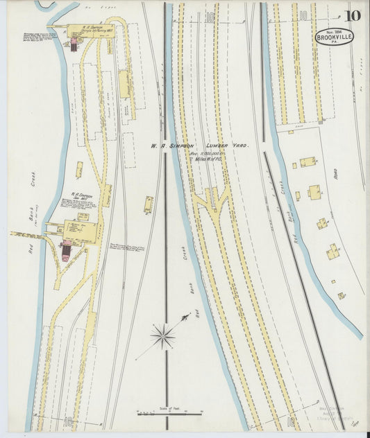 Sanborn Fire Insurance Map from Brookville, Jefferson County, Pennsylvania (1894), Sheet #0010 - Historic Sanborn Fire Insurance Map Print, vintage old map wall art, antique decor, genealogy gift, Pennsylvania Pennsylvania map