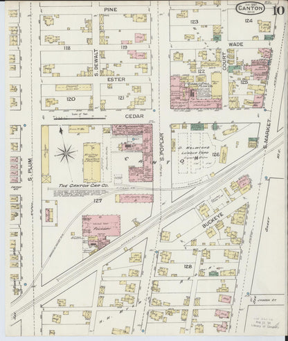 Sanborn Fire Insurance Map from Canton, Stark County, Ohio (1887), Sheet #0010 - Complete Map Set gallery image, historic Sanborn map, vintage wall art, Ohio Ohio
