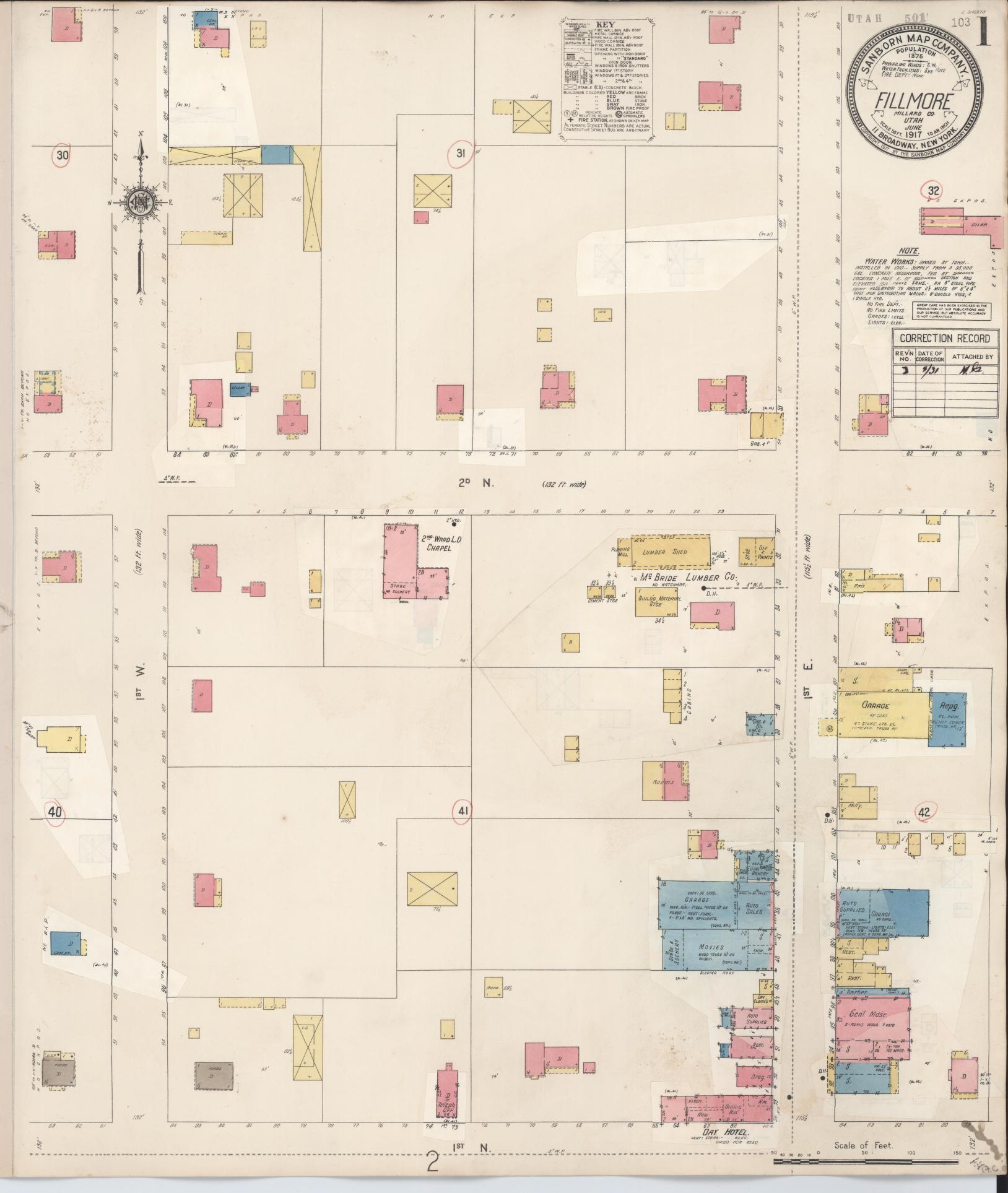 Sanborn Fire Insurance Map from Fillmore, Millard County, Utah. (1930) – Historic Sanborn Fire Insurance Map Print