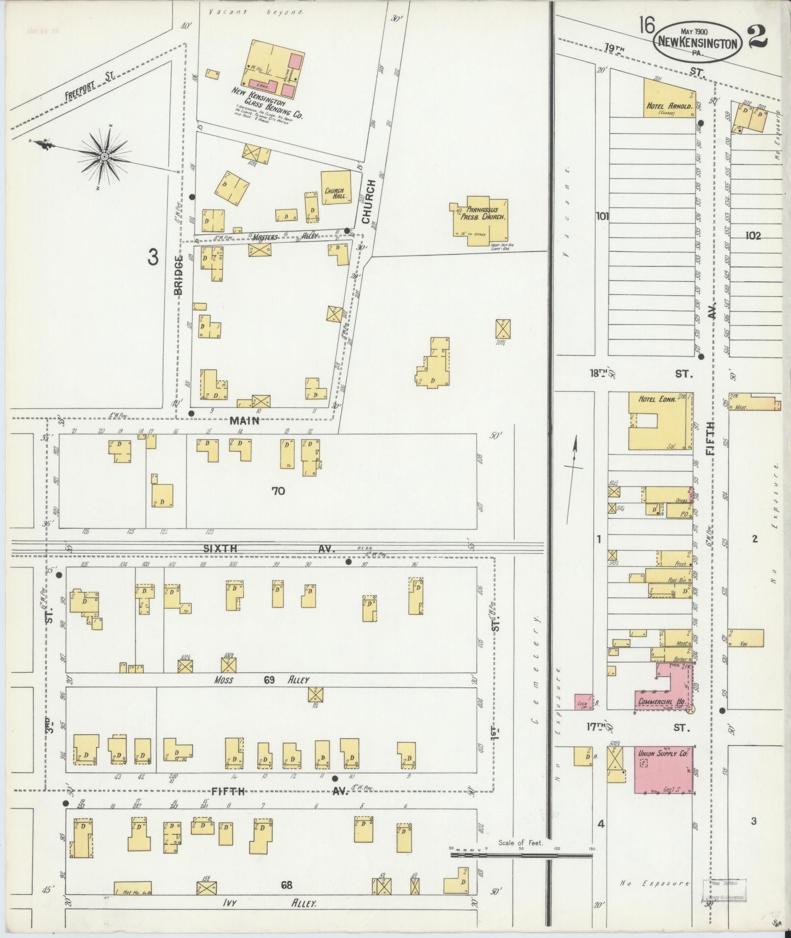 Sanborn Fire Insurance Map from New Kensington, Westmoreland County, Pennsylvania (1900), Sheet #0002 - Complete Map Set gallery image, historic Sanborn map, vintage wall art, Pennsylvania Pennsylvania