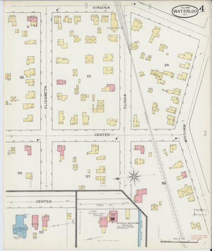 Sanborn Fire Insurance Map from Waterloo, Seneca County, New York (1893), Sheet #0004 - Complete Map Set gallery image, historic Sanborn map, vintage wall art, New York New York