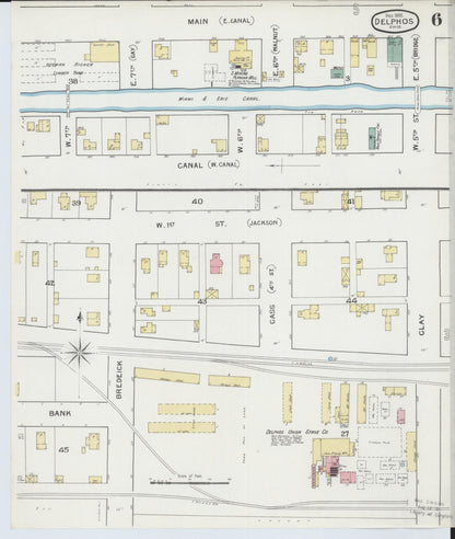 Sanborn Fire Insurance Map from Delphos, Van Wert And Allen Counties, Ohio (1892), Sheet #0006 - Historic Sanborn Fire Insurance Map Print, vintage old map wall art, antique decor, genealogy gift, Ohio Ohio map
