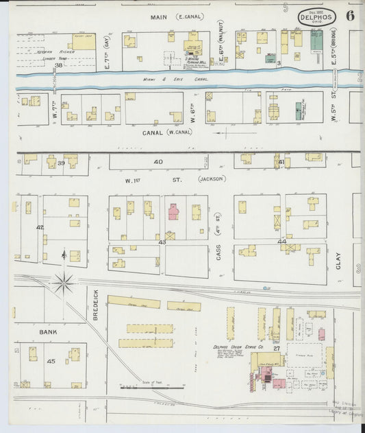 Sanborn Fire Insurance Map from Delphos, Van Wert And Allen Counties, Ohio (1892), Sheet #0006 - Historic Sanborn Fire Insurance Map Print, vintage old map wall art, antique decor, genealogy gift, Ohio Ohio map
