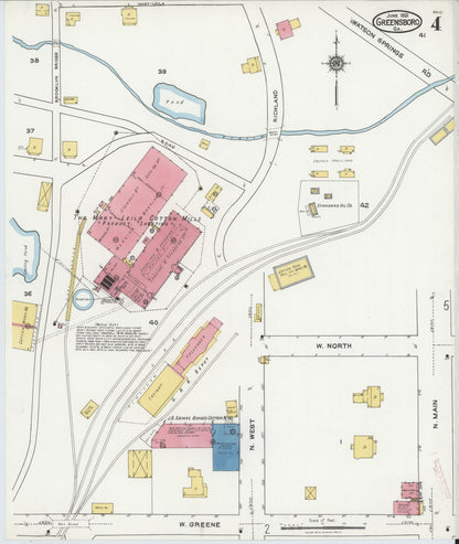 Sanborn Fire Insurance Map from Greensboro, Greene County, Georgia (1921), Sheet #0004 - Complete Map Set gallery image, historic Sanborn map, vintage wall art, Georgia Georgia