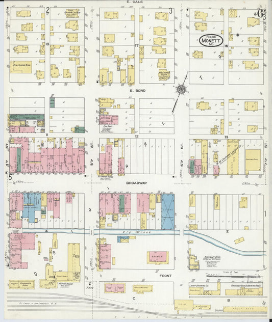 Sanborn Fire Insurance Map from Monett, Barry County, Missouri (1910), Sheet #0006 - Historic Sanborn Fire Insurance Map Print, vintage old map wall art, antique decor, genealogy gift, Missouri Missouri map