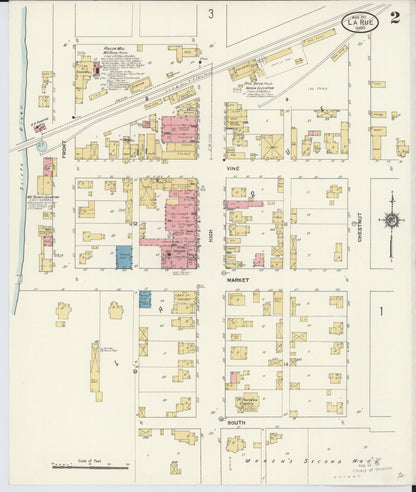 Sanborn Fire Insurance Map from La Rue, Marion County, Ohio (1911), Sheet #0002 - Complete Map Set gallery image, historic Sanborn map, vintage wall art, Ohio Ohio
