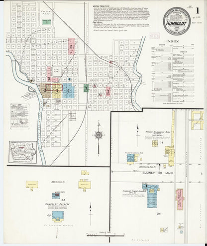 Sanborn Fire Insurance Map from Humboldt, Humboldt County, Iowa (1915), Sheet #0001 - Historic Sanborn Fire Insurance Map Print