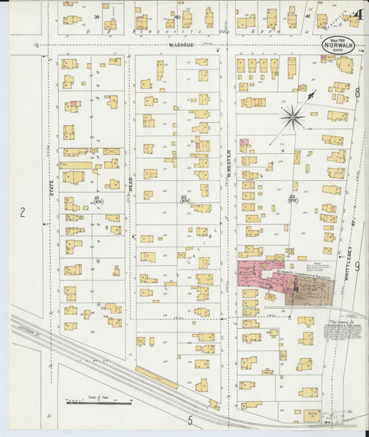 Sanborn Fire Insurance Map from Norwalk, Huron County, Ohio (1906), Sheet #0004 - Historic Sanborn Fire Insurance Map Print, vintage old map wall art, antique decor, genealogy gift, Ohio Ohio map