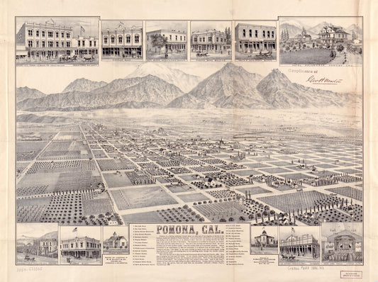Pomona, Cal. (1986) – Historic Bird’s-Eye View Panorama Print