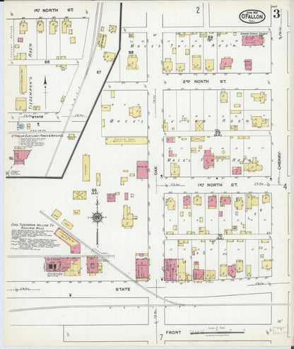 Sanborn Fire Insurance Map from O'Fallon, Saint Clair County, Illinois (1921), Sheet #0003 - Complete Map Set gallery image, historic Sanborn map, vintage wall art, Illinois Illinois