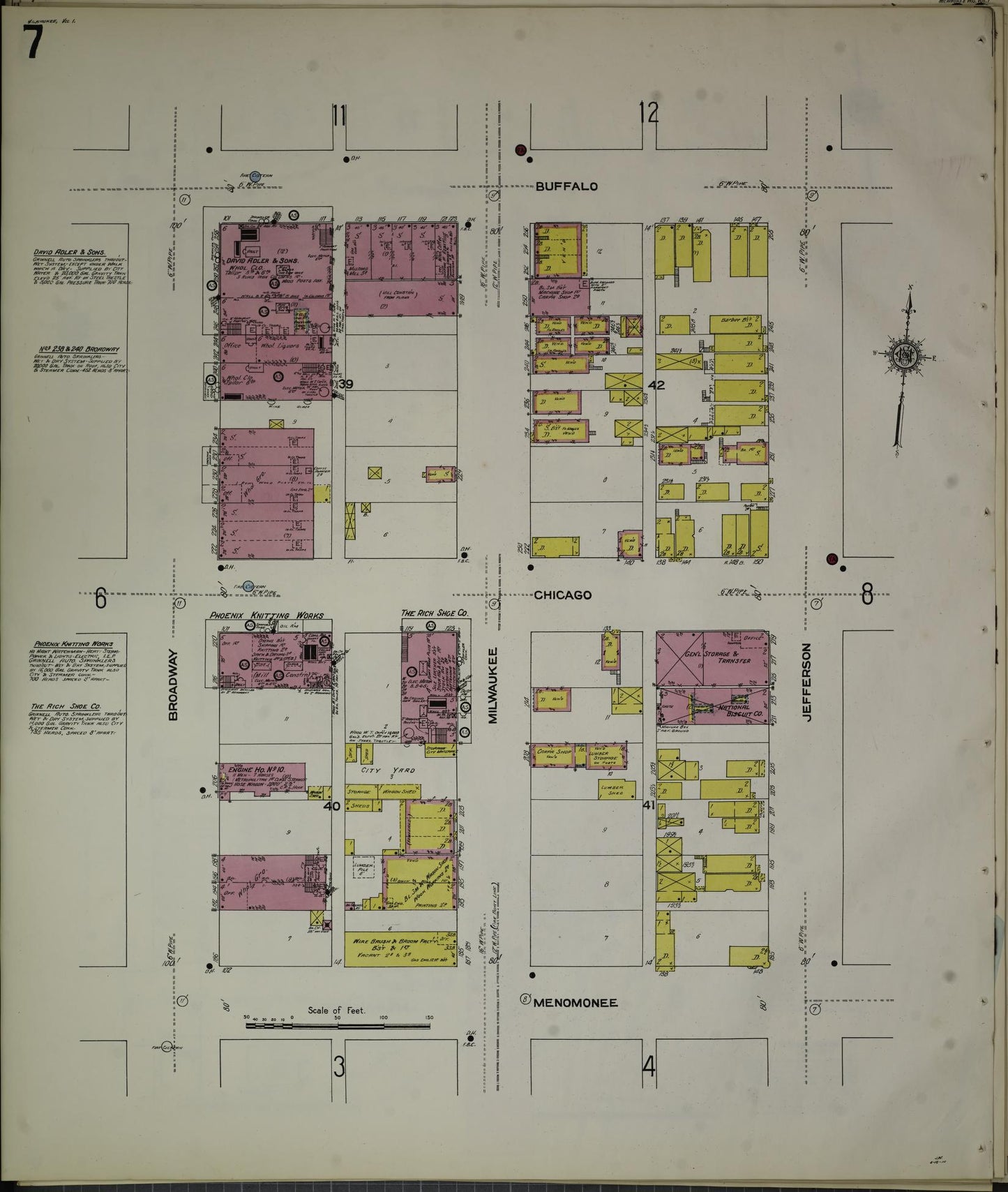 Sanborn Fire Insurance Map from Milwaukee, Milwaukee County, Wisconsin (1910), Sheet #0007 - Complete Map Set gallery image, historic Sanborn map, vintage wall art, Wisconsin Wisconsin