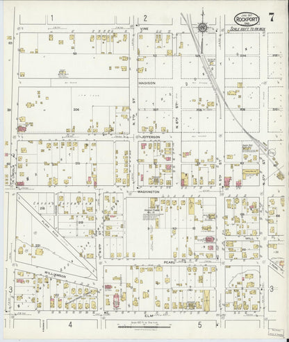 Sanborn Fire Insurance Map from Rockport, Spencer County, Indiana (1917), Sheet #0007 - Complete Map Set gallery image, historic Sanborn map, vintage wall art, Indiana Indiana
