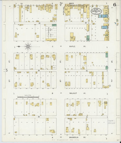 Sanborn Fire Insurance Map from Newkirk, Kay County, Oklahoma (1898), Sheet #0006 - Complete Map Set gallery image, historic Sanborn map, vintage wall art, Oklahoma Oklahoma