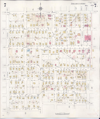 Sanborn Fire Insurance Map from Shelbyville, Shelby County, Illinois (1941), Sheet #0007 - Complete Map Set gallery image, historic Sanborn map, vintage wall art, Illinois Illinois
