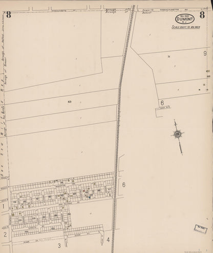 Sanborn Fire Insurance Map from Dumont, Bergen County, New Jersey (1922), Sheet #0008 - Complete Map Set gallery image, historic Sanborn map, vintage wall art, New Jersey New Jersey