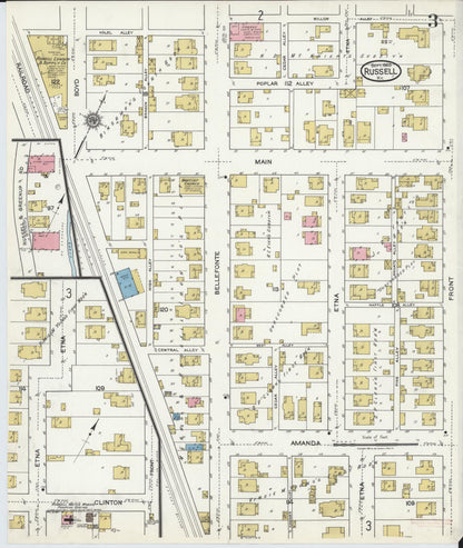 Sanborn Fire Insurance Map from Russell, Greenup County, Kentucky (1920), Sheet #0003 - Complete Map Set gallery image, historic Sanborn map, vintage wall art, Kentucky Kentucky