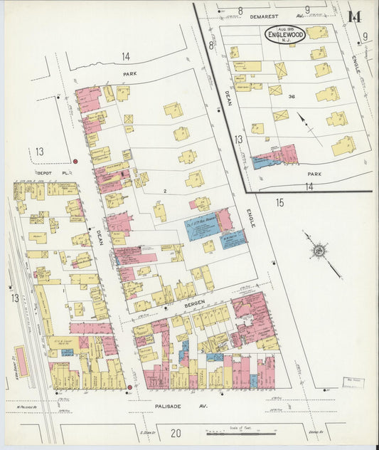 Sanborn Fire Insurance Map from Englewood, Bergen County, New Jersey (1915), Sheet #0014