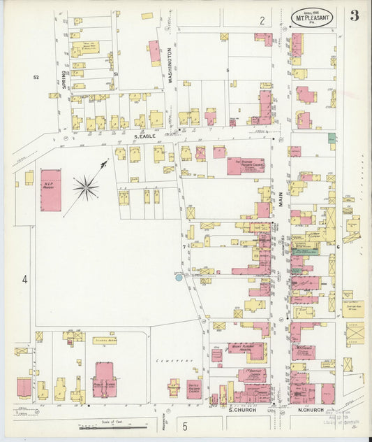 Sanborn Fire Insurance Map from Mount Pleasant, Westmoreland County, Pennsylvania (1908), Sheet #0003 - Historic Sanborn Fire Insurance Map Print, vintage old map wall art, antique decor, genealogy gift, Pennsylvania Pennsylvania map