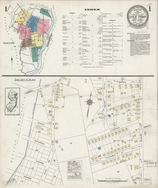 Sanborn Fire Insurance Map from Little Ferry, Bergen County, New Jersey. (1925) – Historic Sanborn Fire Insurance Map Print