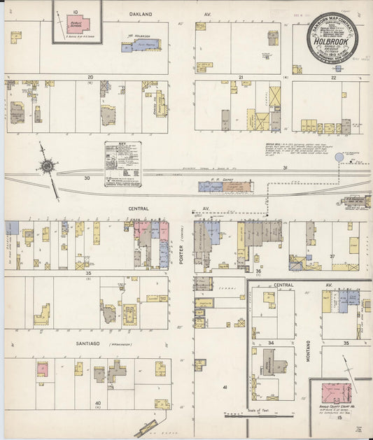 Sanborn Fire Insurance Map from Holbrook, Navajo County, Arizona (1910), Sheet #0001 - Historic Sanborn Fire Insurance Map Print, vintage old map wall art, antique decor, genealogy gift, Arizona Arizona map