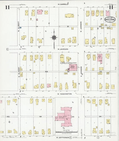 Sanborn Fire Insurance Map from Macomb, Mcdonough County, Illinois (1924), Sheet #0011 - Complete Map Set gallery image, historic Sanborn map, vintage wall art, Illinois Illinois